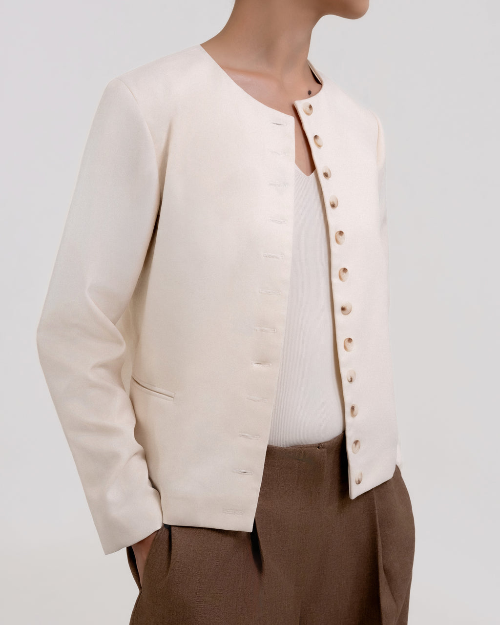 KARA — Mandarin Collar Blazer