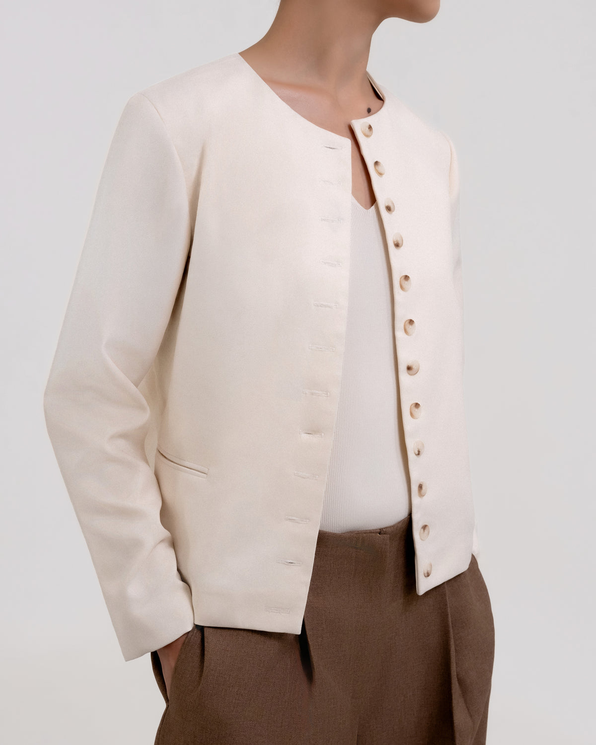 KARA — Mandarin Collar Blazer