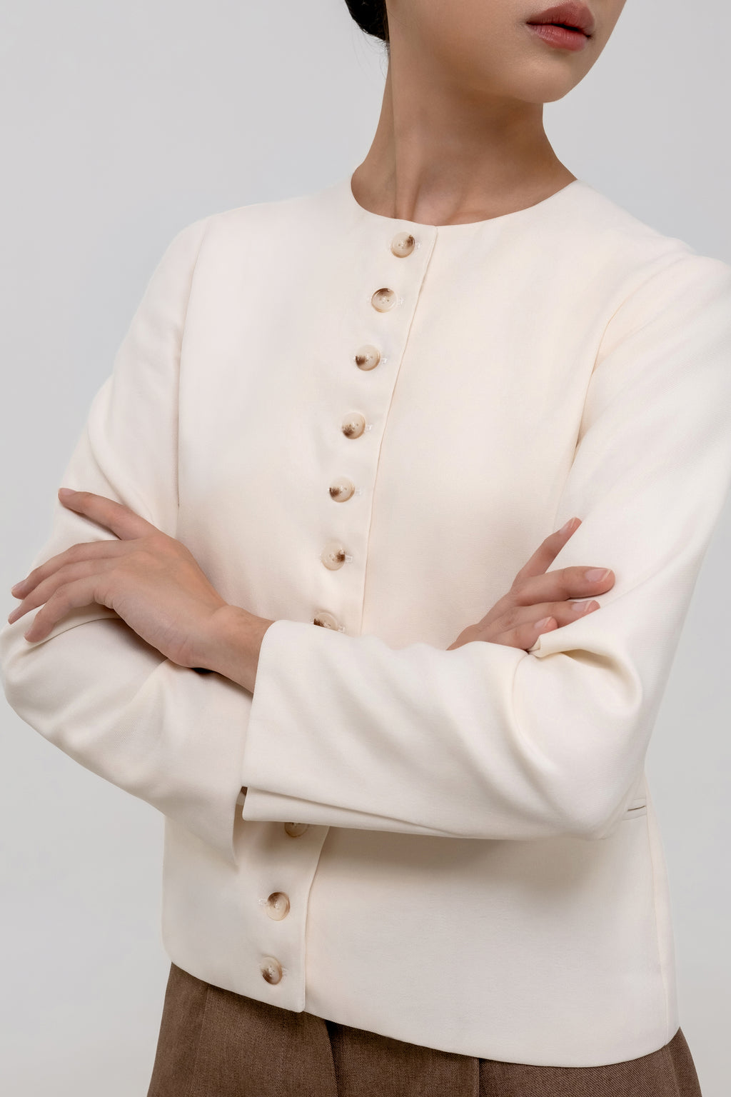KARA — Mandarin Collar Blazer